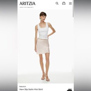 Aritzia Mini Silk Slip Skirt